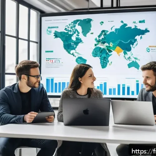 스타트업 마케팅 교육 추천 - A modern startup office scene in Paris, featuring a diverse team of young professionals collaboratin...